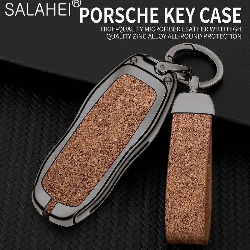 

Car Key Case Cover Key Bag Shell Protector For Porsche Boxster Cayman 911 Panamera Cayenne Macan 958 970 981 991 918 Accessories