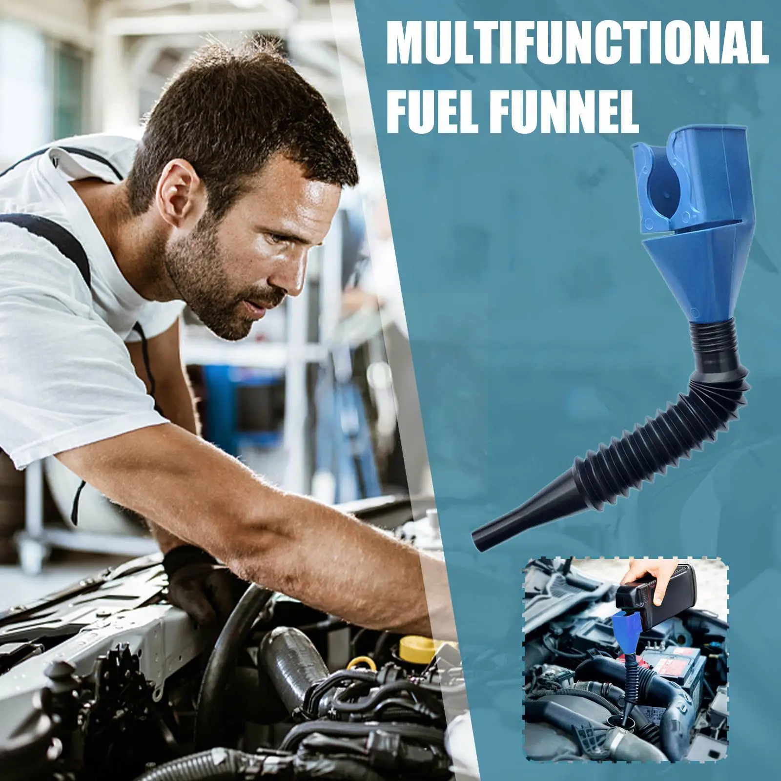 

Portable Fuel Funnel ABS Plastic Car Motorcycle Refueling Gasoline Tool Transfer Oil Filter Engine Funnel A0N9