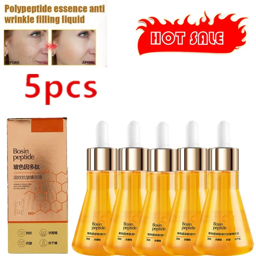 

5pcs 50ml Bosin Peptide Reversal Serum Palmitoyl Peptide Stimulates And Filling Liquid Dissolving Wrinkle Collagen Oil