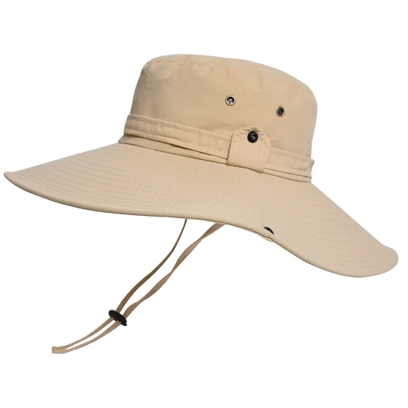 

Waterproof Buckets Hat For Men Summer UV Protection Sun Hat Long Wide Brim Boonie Caps Male Outdoor Hiking Fishing Cap
