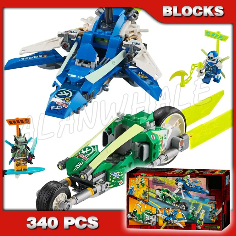 

340pcs Shinobi Jay and Lloyd's Velocity Racers Bike Hidden Wings Key-Tana 11486 Building Blocks Sets GIfts Compatible With Model