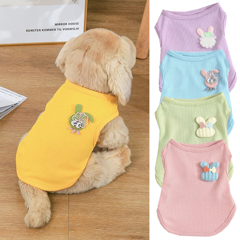 

Rabbit Pattern Vest Pet Dog Clothes Cat Solid T-shirt Clothing Dogs Thin Small Fashion Chihuahua Breathable Pug Pet Vest York