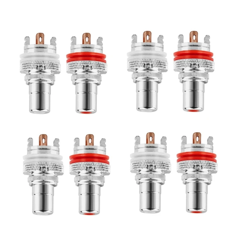 

8Pcs RCA Jack HIFI Terminals Pom Insulation RCA Socket Adapter AV Terminal Phono Connector