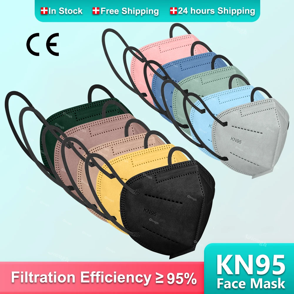 

10/50/100PCS Certified KN95 mascarilla ffp2 homologada españa mascarillas fpp2 Cubrebocas KN95 Adult Masque FFP 2 FFP2Mask CE