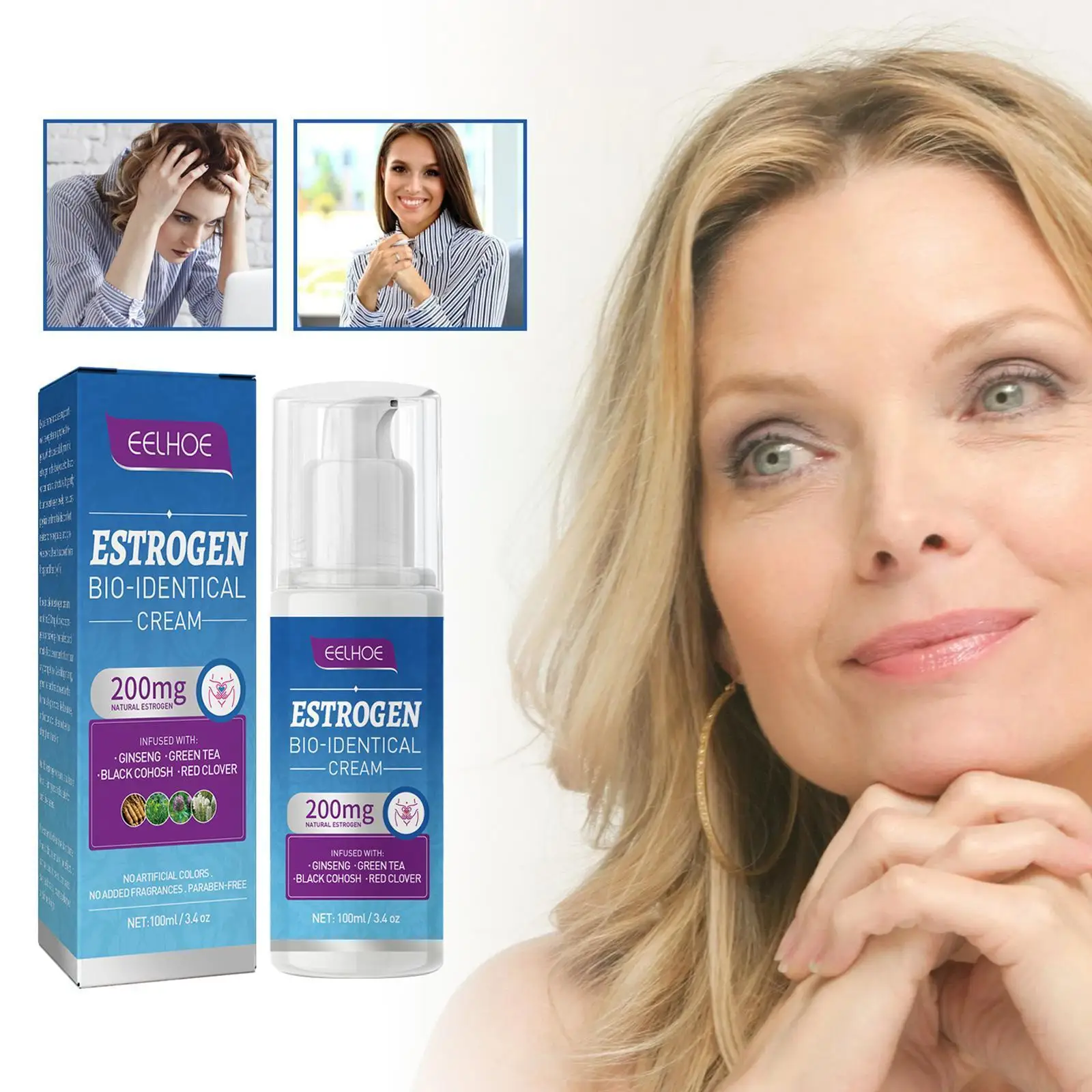 100ml Estrogen Cream For Menopause Relief, Natural Progesterone Cream Relief Menopause Moisturizing Anti-aging Lifting W5C5