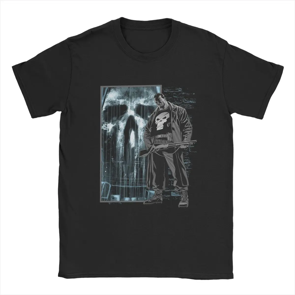Novelty Punisher Marvel   T-Shirt for Men Crew Neck Cotton T Shirt Short Sleeve Tee Shirt 4XL 5XL Clothes
