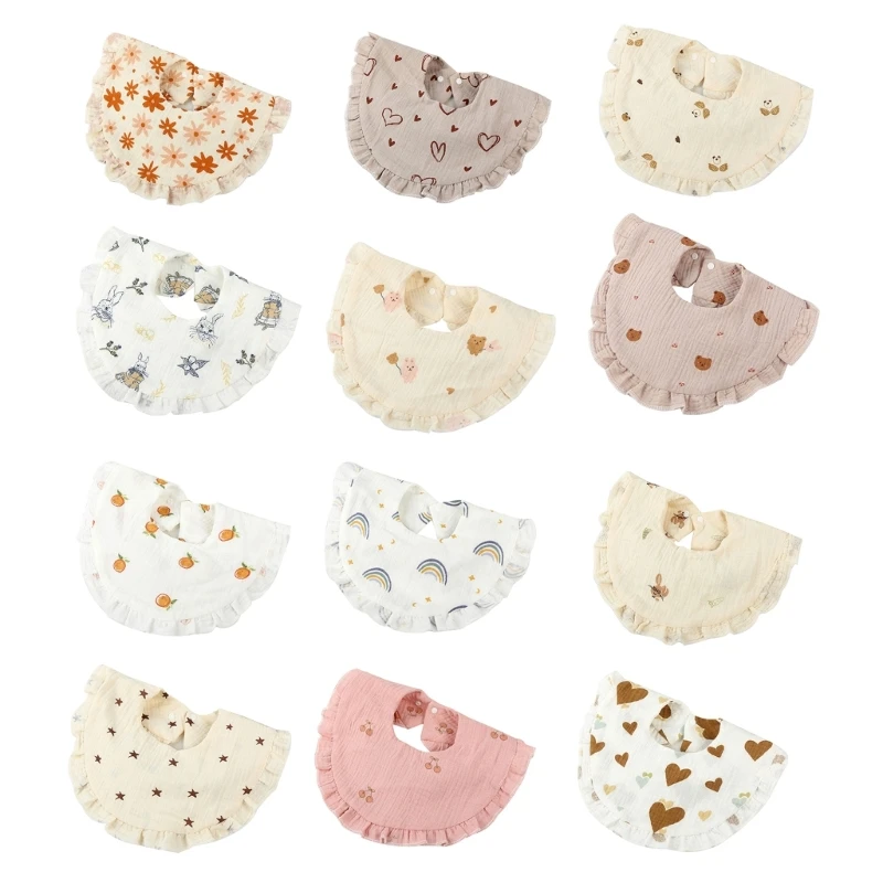 

Newborn Infant Feeding Bibs Baby Bib Burp Cloths Baby Bibs Drooling Apron 4-Layers Cotton Drooling Apron for Toddlers