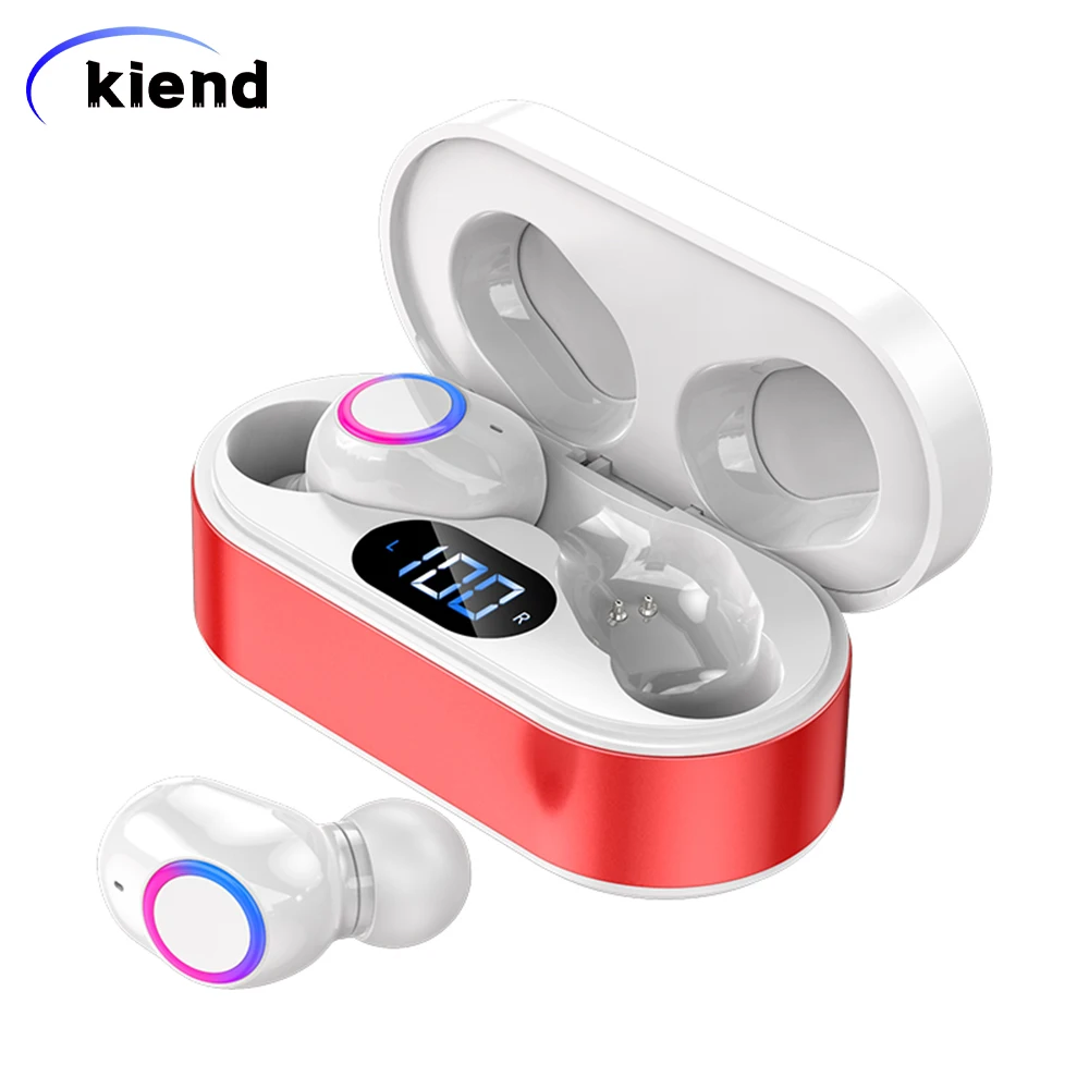 

Беспроводные наушники-вкладыши Kiend F12, Bluetooth, TWS, наушники 13 мм, эргономичная гарнитура с низкой задержкой и микрофоном, HD-вызов, гарнитура гро...