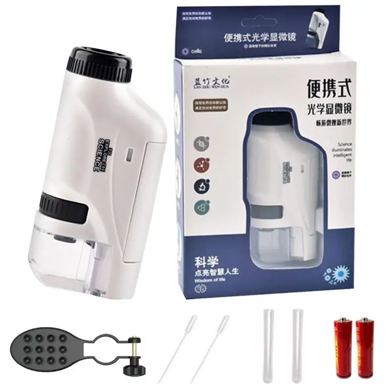 

Portable Handheld Microscope 60X-120X Handheld Portable Microscope Outdoor Science Educational Toys For 7-14 Years Old Boys And