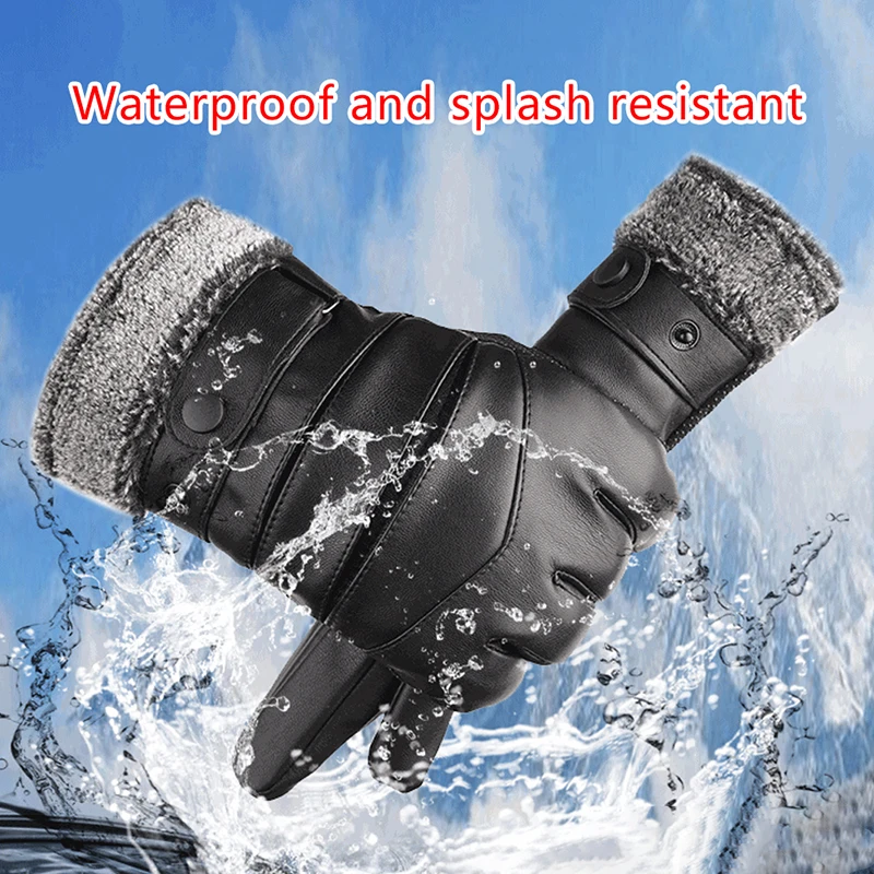 

Men Gloves Keep Warm Touchscreen Windproof Driving Fleece Guantes Male Snowboard Outdoor Sport Gloves