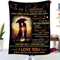 english letter blanket to girlfriend warm soft flannel blankets for sofa birthday gift romantic love letter from boy blankets