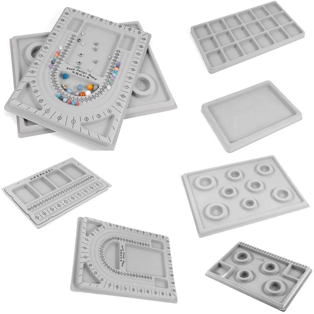 

Серые флокированные бусины доска для самостоятельного изготовления браслетов ожерелий бисероплетения органайзер для изготовления ювелир...