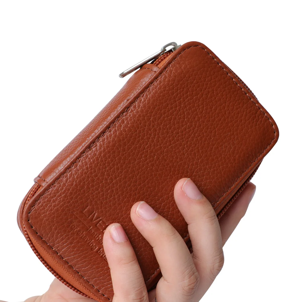 LIVEBEN Настоящая кожа двойного лезвия безопасное бритье машинка Застежкой-молнией Путешественный чехол Набор для влажного бритья Подарки для мужа Travele на.