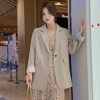fashion woman blazer 2022 business casual female black outfits clothing autumn single button polyester pink jackets coats
