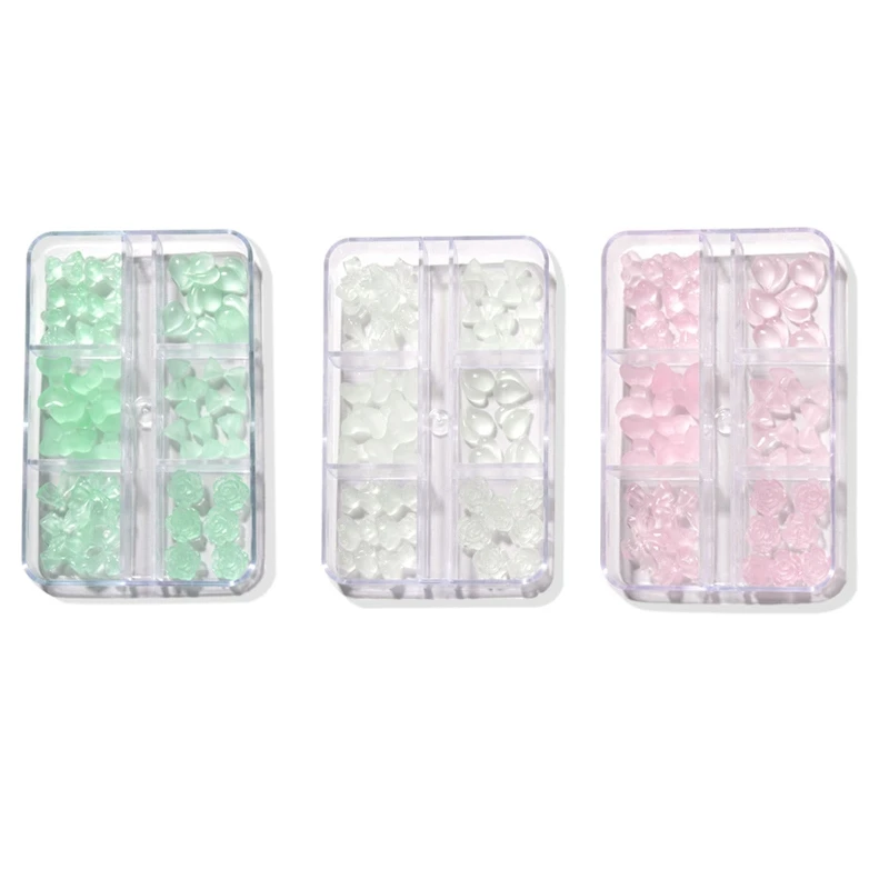 

Светящийся медведь лук подвески для ногтей блестящие наклейки искусственная Смола Стразы для ногтей драгоценные камни 3D украшение для ног...