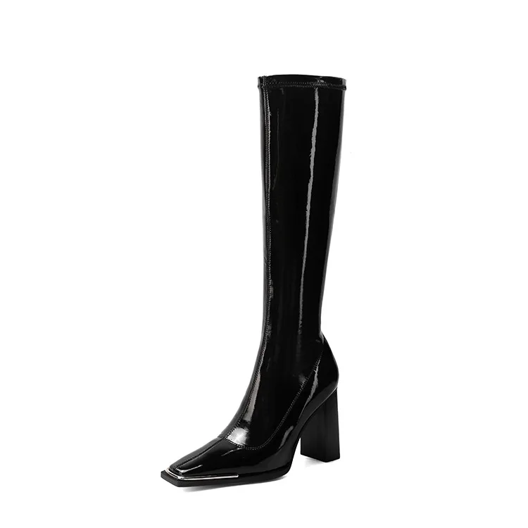 

Big yards of the new female boots 40-43 thick with high-heeled boots with side zippers paint but lag knee boots