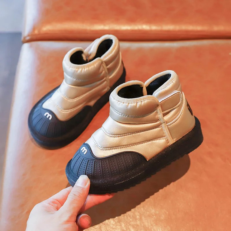 

Nice Kids Boots Winter New Girls Snow Boots Graceful Streamline Boys Short Boots Keep Warm Sweet Cozy Children Velvet Shoes 2022