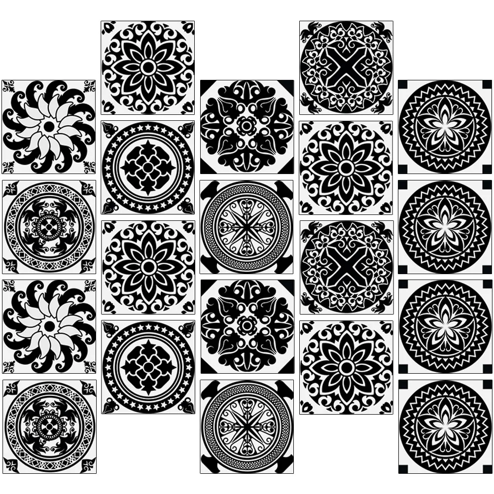 

Tile Tiles Vintage Wall Sticker Decals Stick Backsplashpeel Bathroom Kitchen Flower Vinyl Designadhesive Self Murals