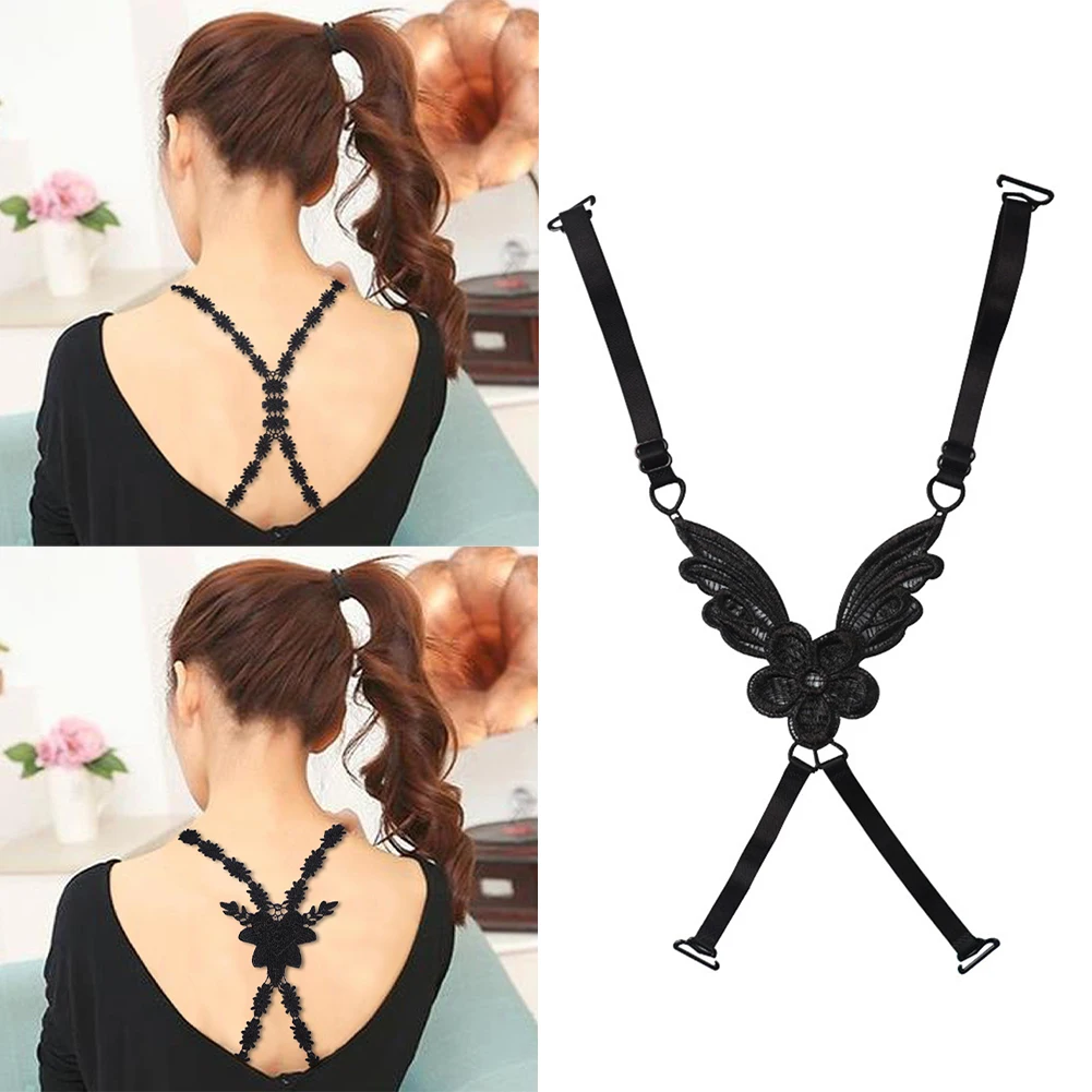 

Fashion Bra Straps Lace Butterfly Flower Cross Back Lady Girl Bra Straps Decoration Shoulder Straps Necessary
