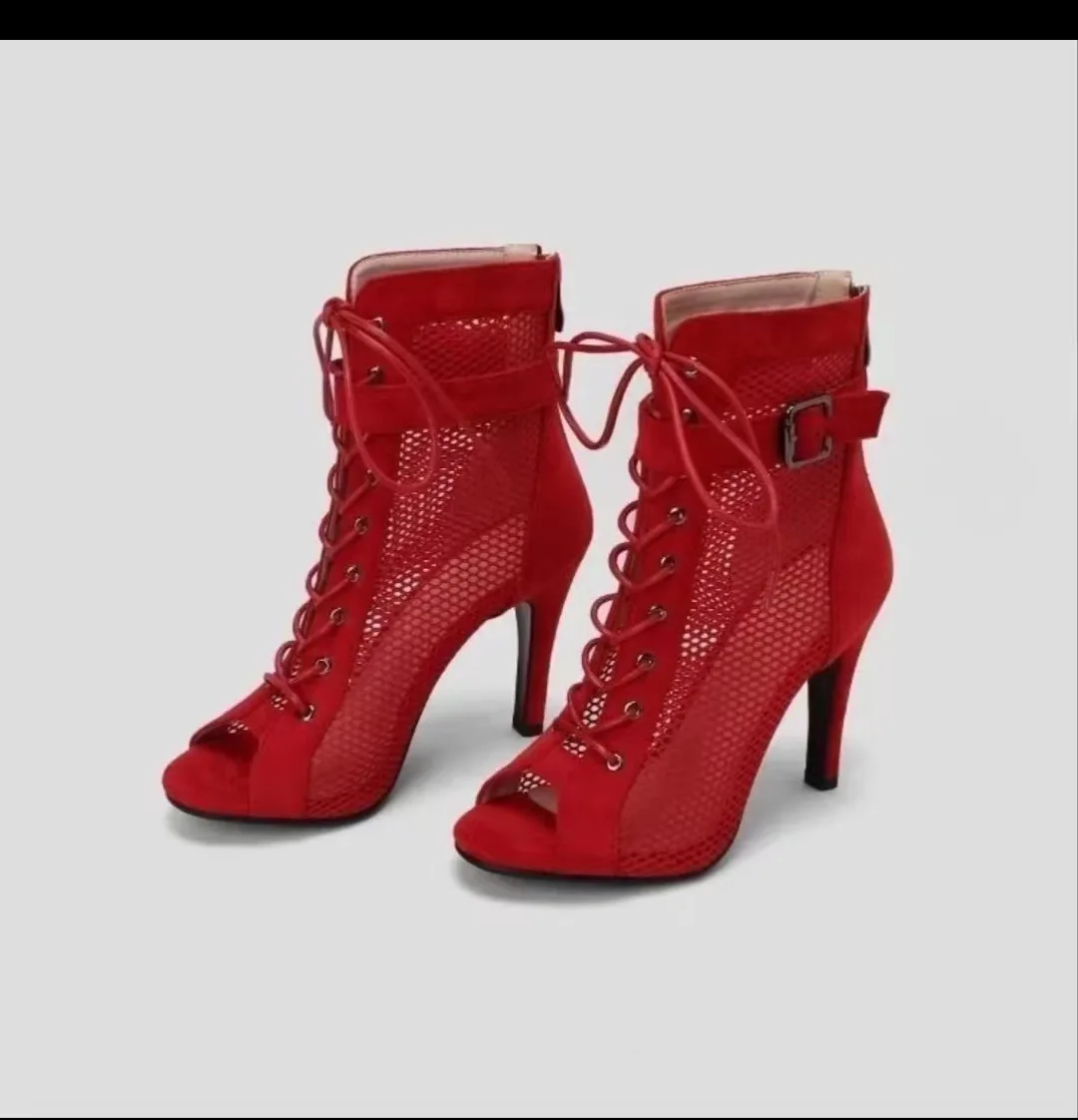 Лето 2023 пикантные женские сандалии на высоком каблуке с полой сеткой модные