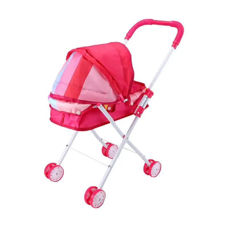 Baby Doll Foldable Kids Doll Pushchair With Adjustable Baby 