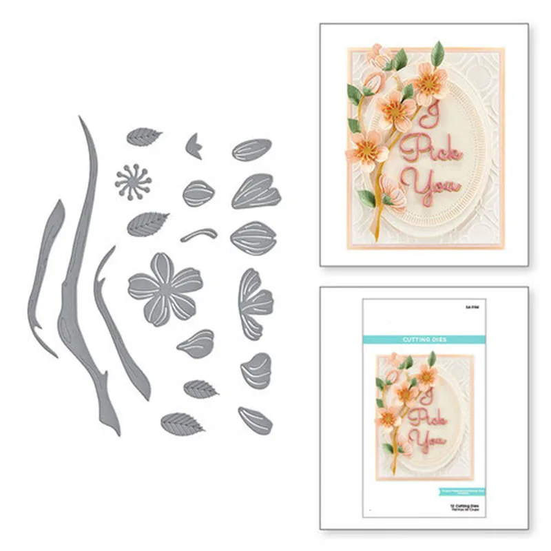 

Festive Flowers and Plants Series Metal Cutting Dies Stencils Die Cut for DIY Scrapbooking Album Paper Card Embossing New 2022