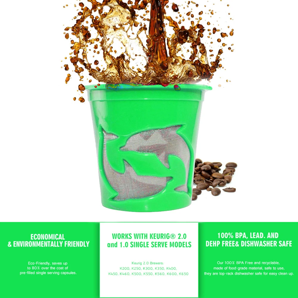 1-3 шт. многоразовые фильтры K-cup кофейные капсулы чашки фильтр для кофемашин KEURIG 2