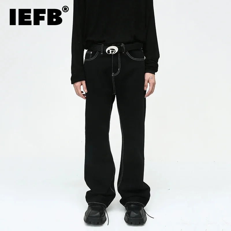 

Джинсы IEFB мужские прямые, Модные узкие джинсы в Корейском стиле, свободные штаны из денима, индивидуальная одежда, тренд 9C2960