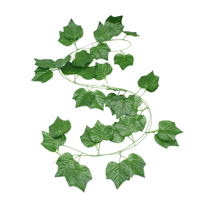 230 см искусственные виноградные лозы зеленая листва плющ подвесные листья