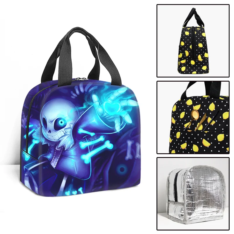 Game Undertale Insulated Lunch Bag Boy Girl Travel Thermal Cooler Tote Food Bags Portable Student School Lunch Bag