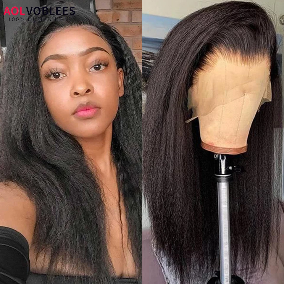 

Прозрачные курчавые прямые кружевные передние парики, предварительно выщипанные прямые бразильские натуральные волосы Yaki, 13x 4 кружевные передние человеческие волосы, парики в продаже