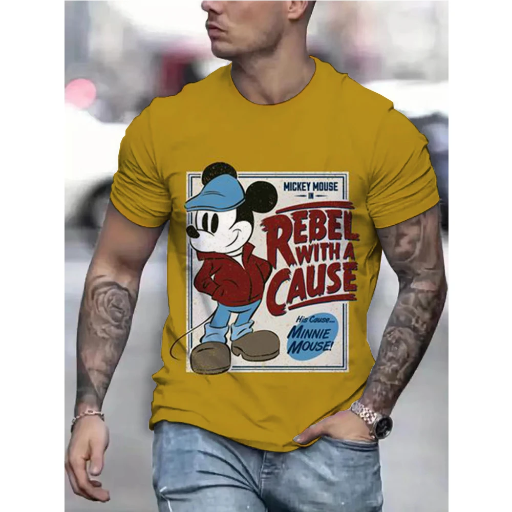 Футболка мужская с 3D-принтом Микки Мауса мультяшный принт Топ в стиле Диснея