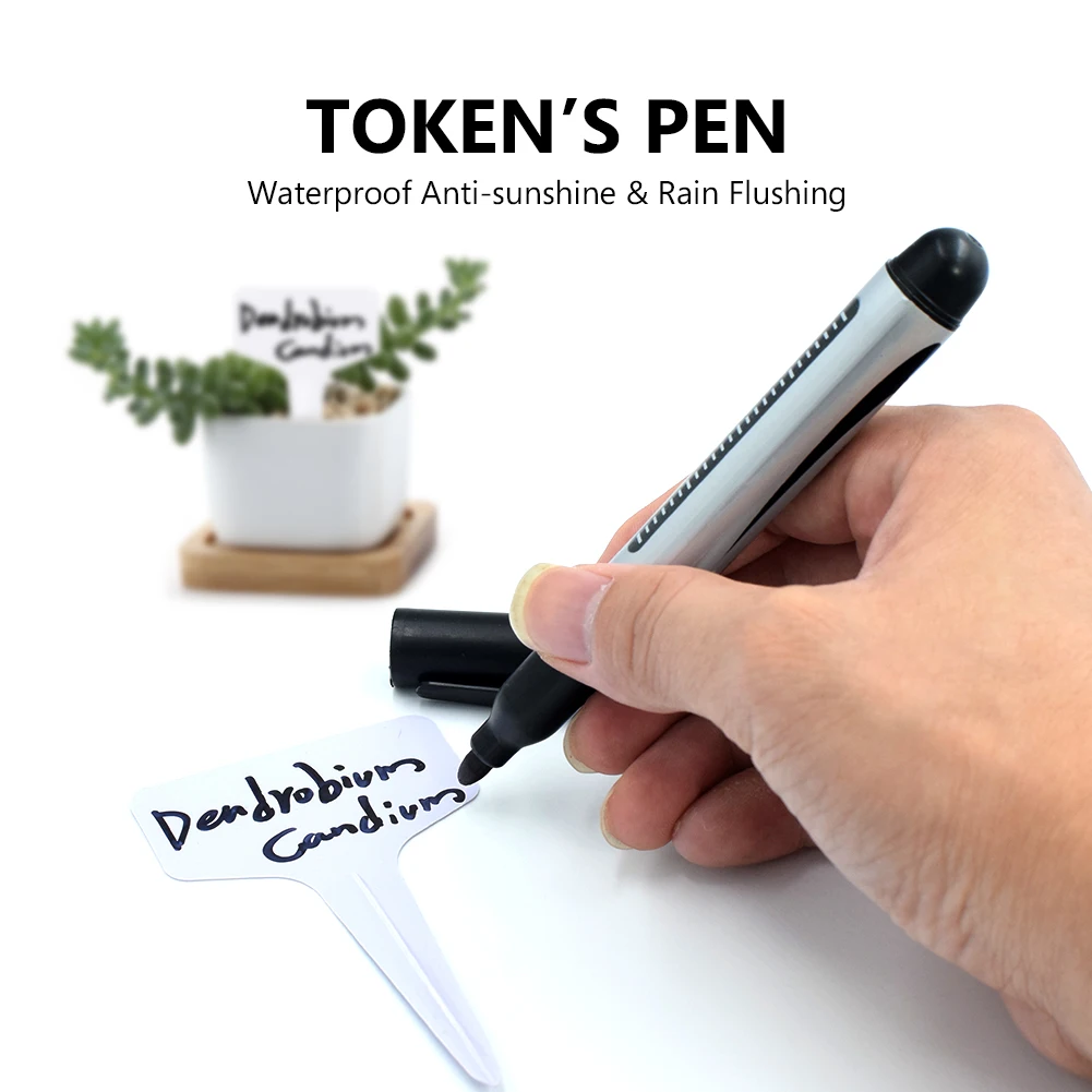 

5/10Pcs Waterproof Fadeless Black Ink Token Pen Garden marker Pen Gardening Plant Labeling Stationery School Office Supplier