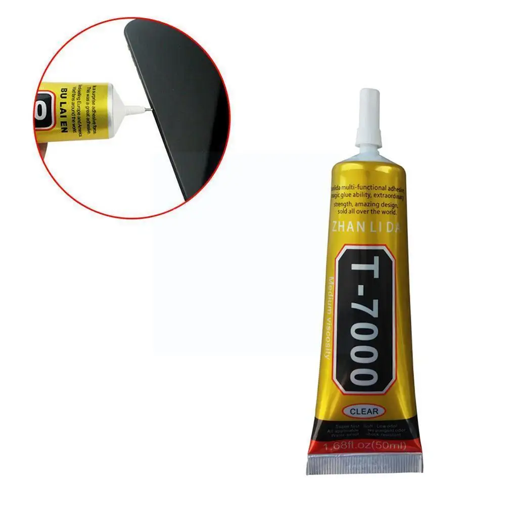 

15ml T7000 Mobile Phone Repair Black Glue High Elasticity Waterproof Screen Style Frame Diy Super Needle Glue K6e0
