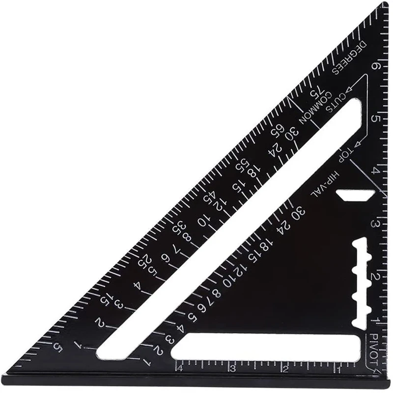 

AT35 7 Inch Speed Square Layout Tool Aluminum Alloy Triple-Cornered Ruler Precise Measuring Tool For Woodworking Engineer