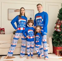 2022 new christmas family pajamas fashion letter printing quality comfortable fabric christmas suits home parent child clothing