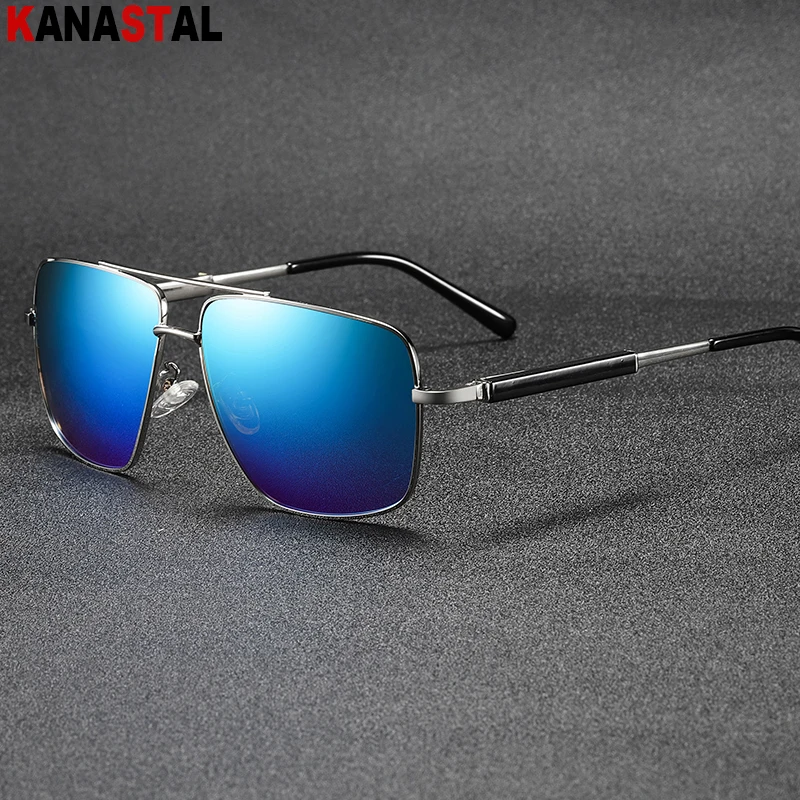 

Men Polarized Sunglasses UV400 Metal Male Sun Glasses Square Eyeglasses Frames Outdoor Sports Driving Travel Shade Eyewear Retro
