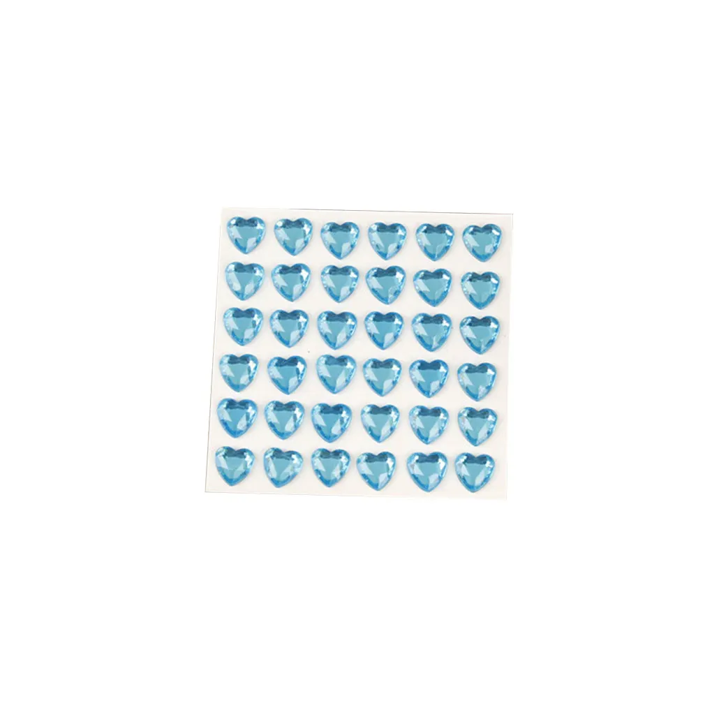 

1/2/3/5 10 Sheets Rhinestone Stickers Account Acrylic Decals Three-dimensional Student Crafts Nail Sticker Mobile Water Blue