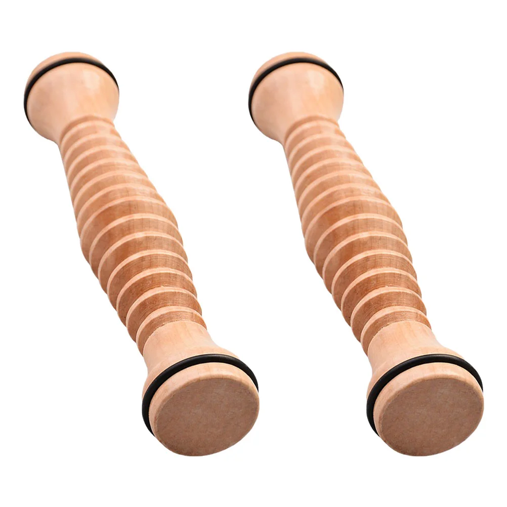 

2 Pcs Wooden Stick Plantar Fasciitis Foot Sole Roller Fascia Fitness