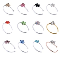 stainless steel plum blossom c clip fake piercing nose ring for women fashion body jewelry gifts magnetic non pierced jewelry