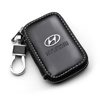 car styling key case remote control keychain leather zipper key wallet covers for hyundai ix35 ix25 ev elantra verna i30