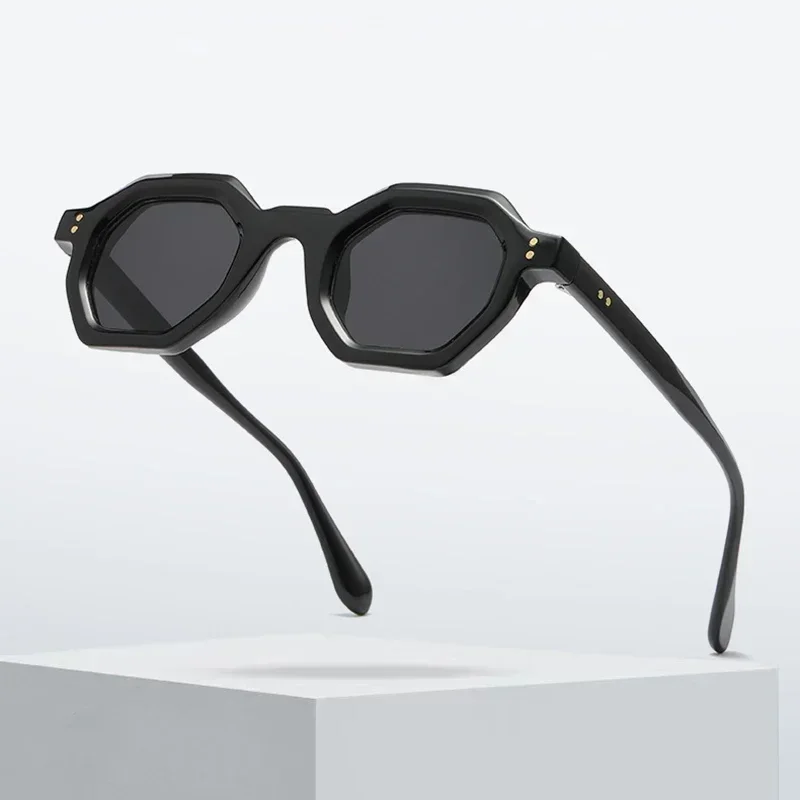 Ретро многоугольные квадратные солнцезащитные очки модные женские маленькие