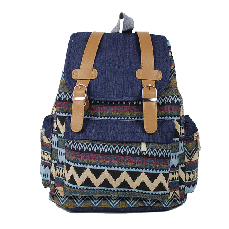 

Fashion Women Printing Backpack Canvas School Bags For Teenagers Large Shoulder Bag Weekend Travel Rucksack High Quality