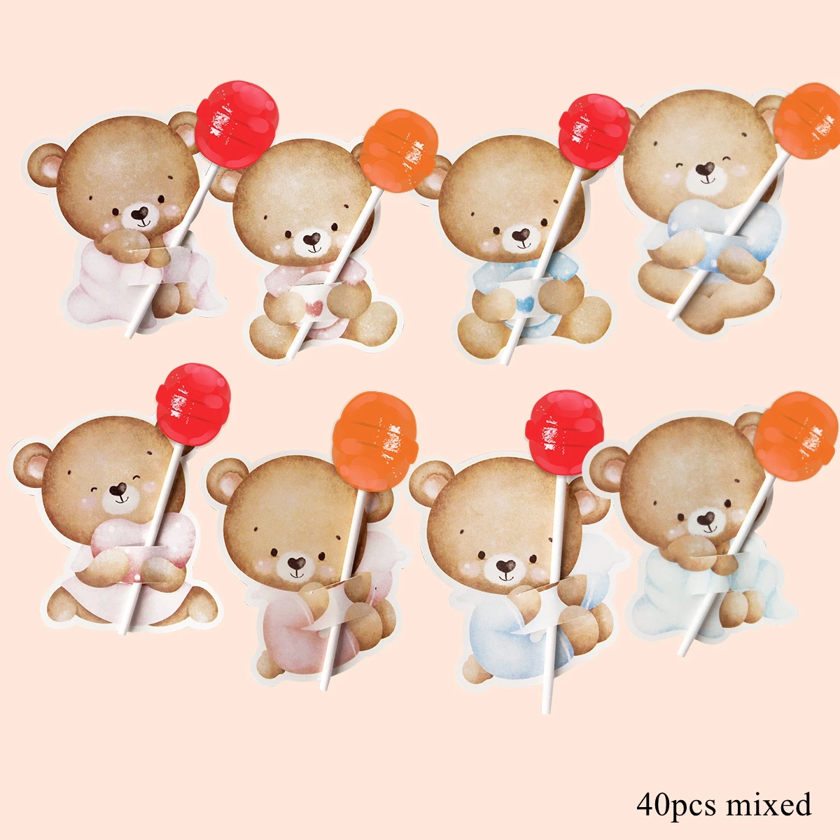 

Картонные держатели для конфет в виде медведей