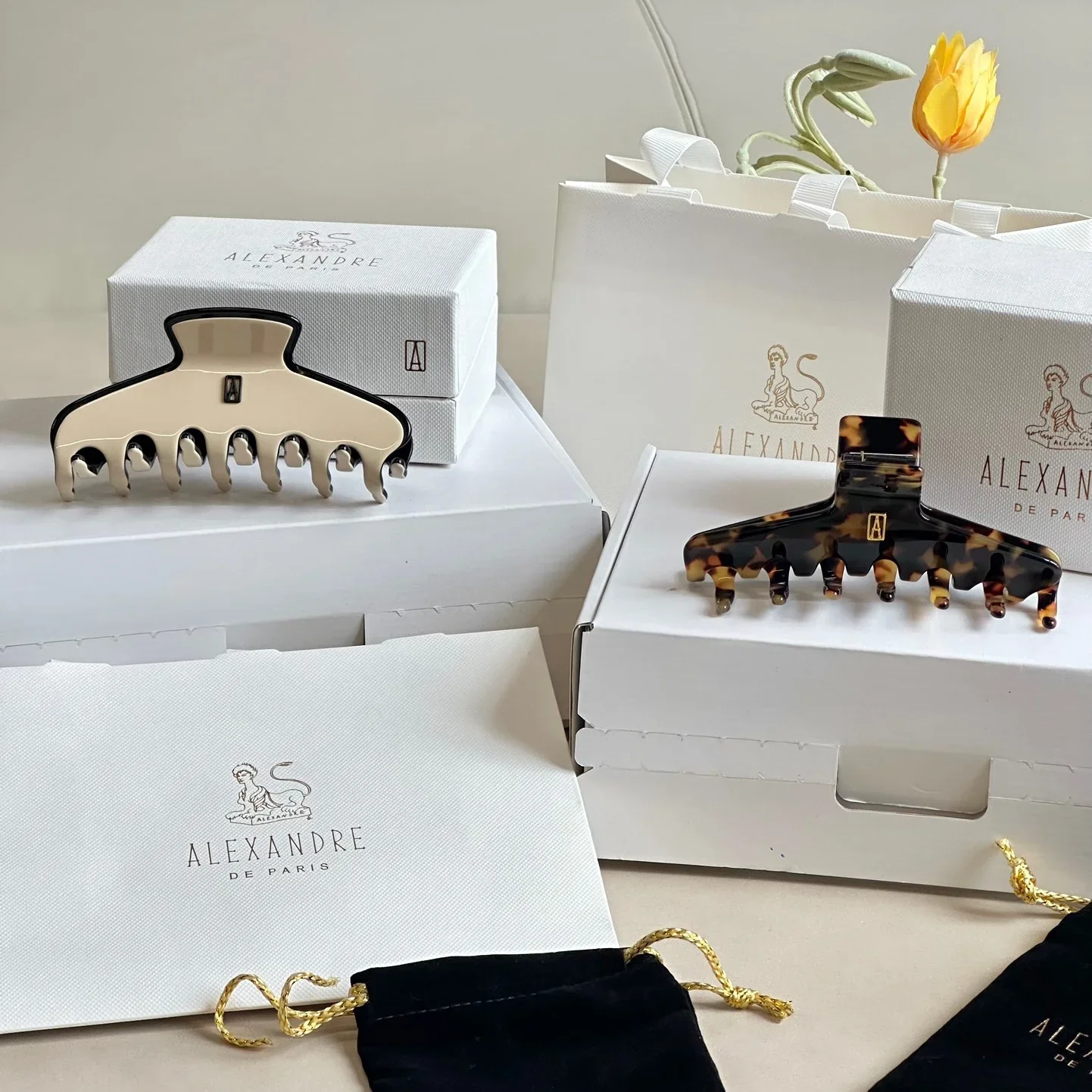 Французская Классическая заколка для волос Diana женская с бантом и акулой