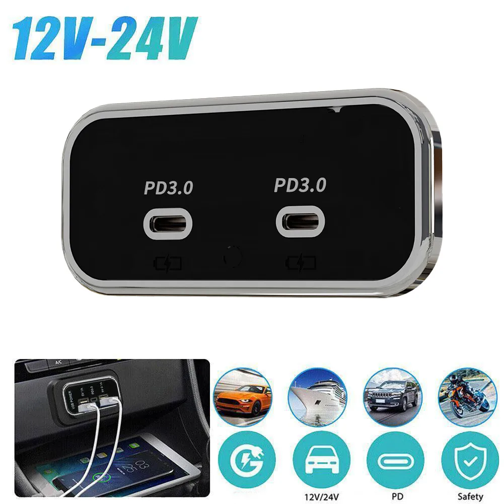 

Автомобильное зарядное устройство с двумя USB-портами, 12/24 в, 36 Вт