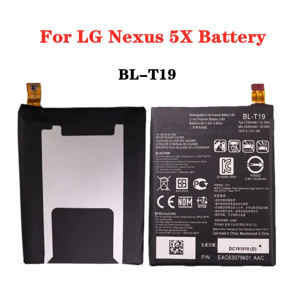 

New 2700mAh BLT19 BL-T19 Battery For LG Nexus 5X H790 H791 H798 BL T19 Mobile Phone Battery