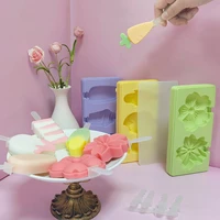 silicone ice cream mold reusable popsicle molds diy homemade cute cartoon freezer fruit juice ice pop maker mould ice tray