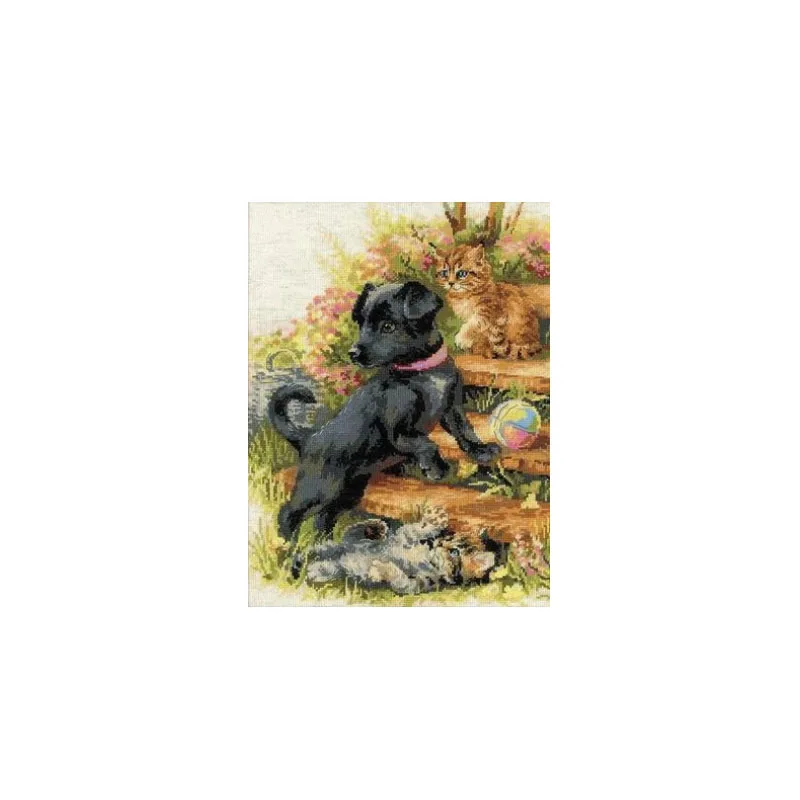 

New Lovely Hot Sell Counted Cross Stitch Kit Dogs On The Holiday Animals Dog and Cats Kitties riolis 1437