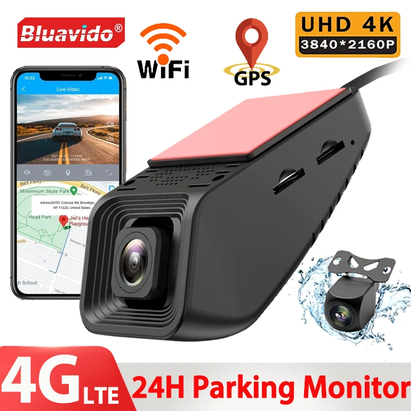 

Видеорегистратор Bluavido автомобильный скрытый, 4G, Wi-Fi, GPS, FHD1080P